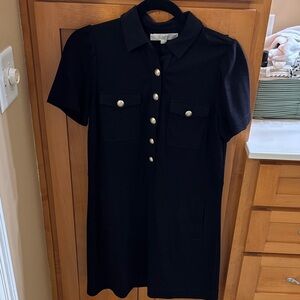 Loft women petite Black Short Sleeve Dress